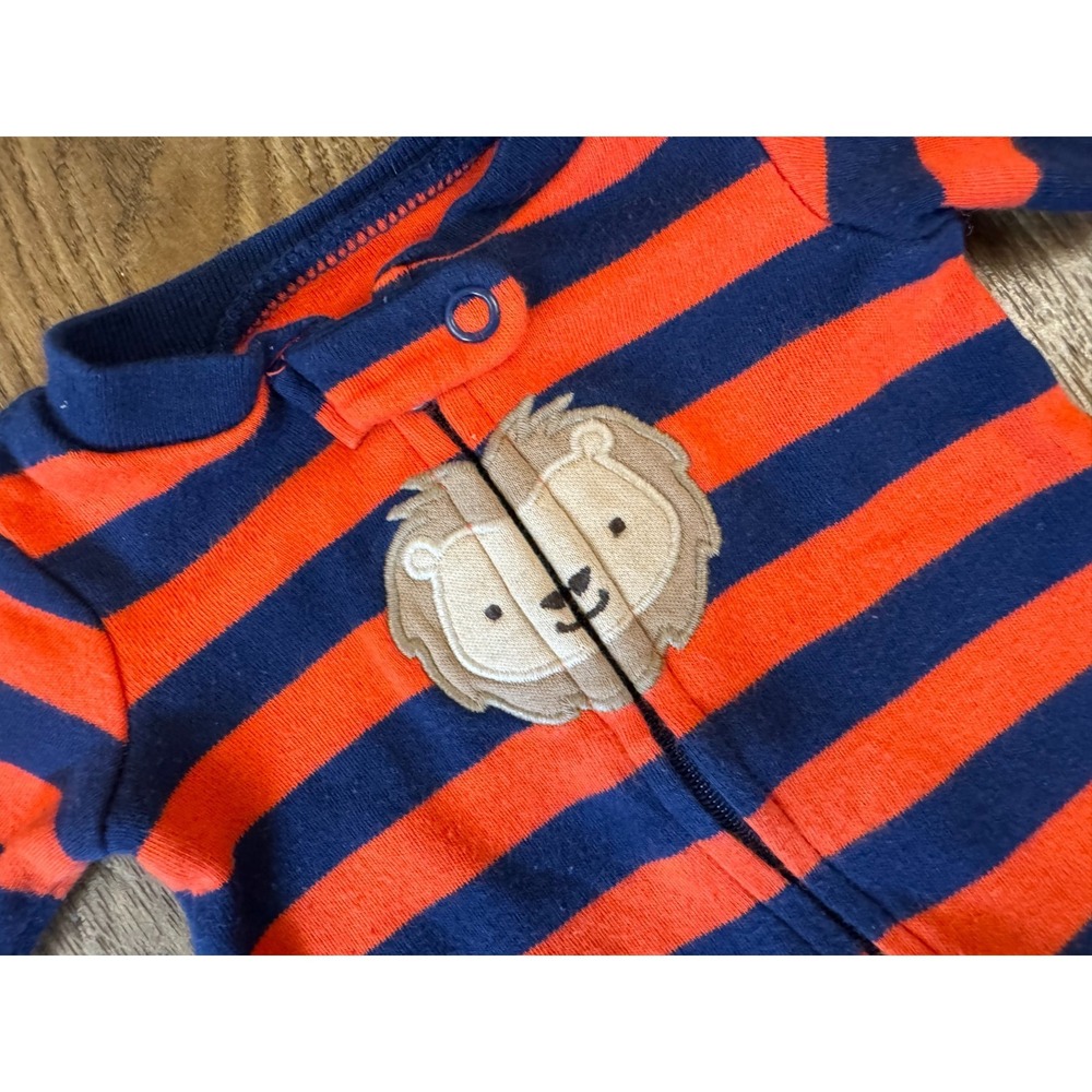 Carters Child Of Mine Preemie Baby Boy Sleeper Outfit Romper Lion Stripe Reborn